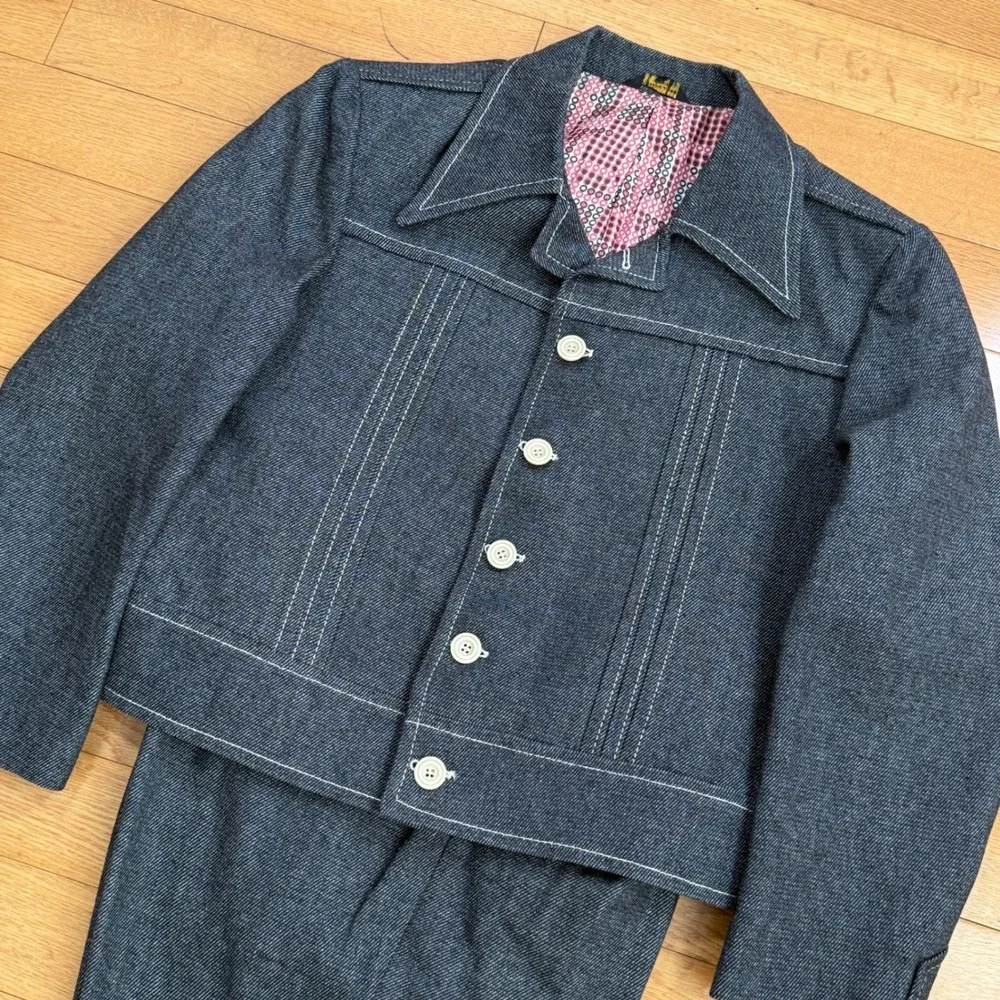 MINT Vintage 1960s Malibu Clothes‎ Mens Custom Denim Jacket and Pants Set